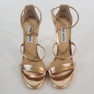 Steve Madden Sheena Strappy Rose Gold Heels Size 6